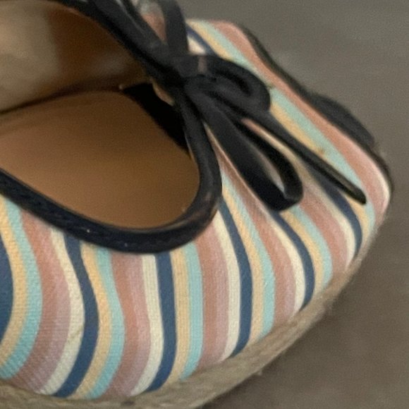 Joan & David Striped Canvas Jute Wedges - Picture 4 of 6
